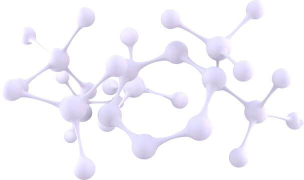 Image of network of light purple molecule chemistry models