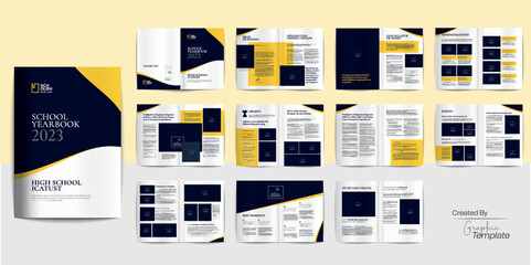 School Yearbook Brochure Yearbook Layout Design Yearbook Design Layout School Yearbook Layout