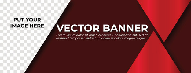 Red Vector Banner with Abstract Shapes Design Template