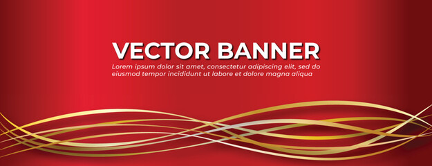 Red Vector Banner with Abstract Shapes Template Design