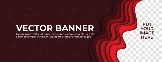 Red Waves Vector Banner Template Design