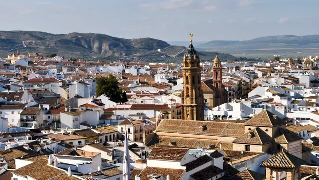 Antequera city panorama in Spain