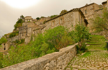 borgo fantasma di Corvara. Abruzzo, Italy