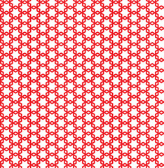 Red interlaced pattern on white background. Red interlocking pattern on white backdrop.