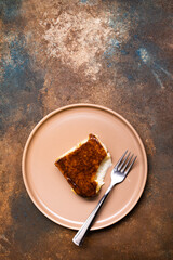 Turkish dessert kazandibi. Milk pudding	