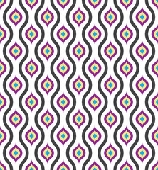 Ogee pattern. Colorful abstract pattern. Multicolor ogee pattern. Traditional oriental art.