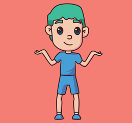 little children confused cartoon illustration