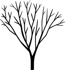 simplicity halloween dead tree freehand drawing silhouette flat design.