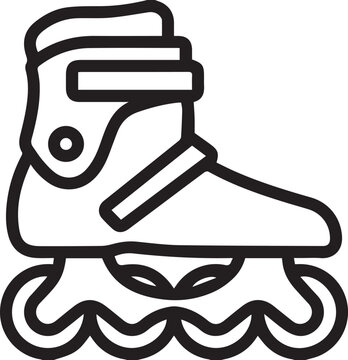 Roller skate icon thin line for web and mobile, modern minimalistic flat design.