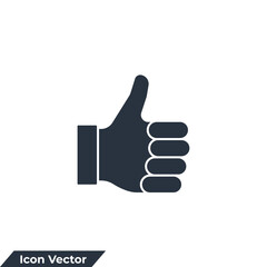 thumbs up icon logo vector illustration. like symbol template for graphic and web design collection
