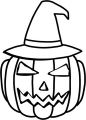 simplicity halloween pumpkin freehand drawing flat design.