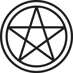 Fototapeta Pentagram star symbol and pentagram symbol in circle . Vector illustration - outline, linear and minimalist style
 obraz