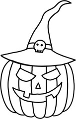 simplicity halloween pumpkin freehand drawing flat design.