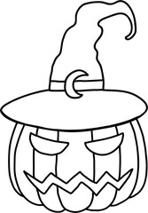 simplicity halloween pumpkin freehand drawing flat design.
