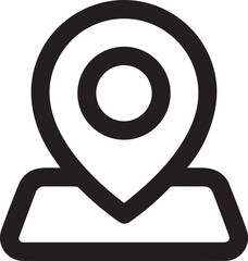 Map pin icon, location symbol, outline vector
