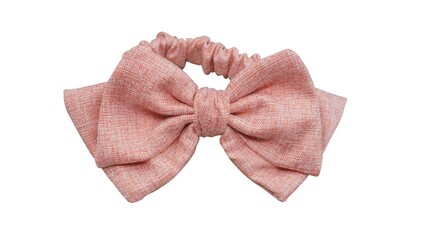 Hair bow in beautiful pastel pale red color made out of cotton fabric, so elegant and fashionable....