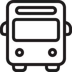 Bus icon. Public transport line symbol. Automobile outline sign. Front view. Vector illustration isolated on white.