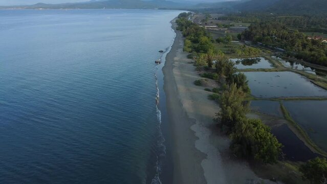 Aerial view of Pasie Ujong Seukee tourist attraction, Aceh, Indonesia.