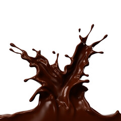 Chocolate splash, liquid or paint pouring, 3d rendering.