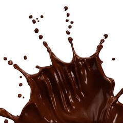 Chocolate splash, liquid or paint pouring, 3d rendering.