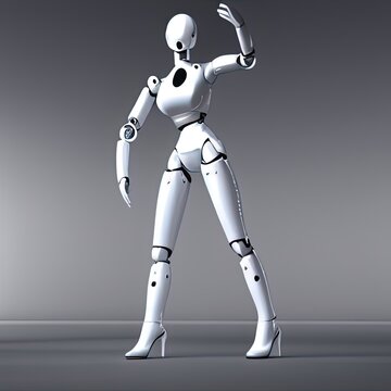 Humanoid female robot facing forward