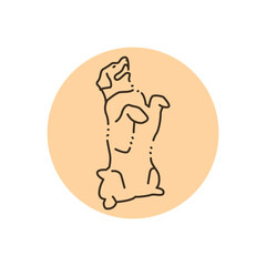 Golder retriever makes command color line icon. Pictogram for web page