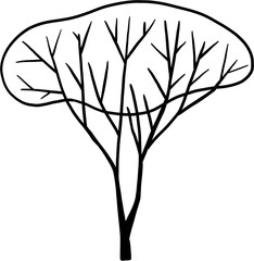 simplicity tree freehand drawing flat design.