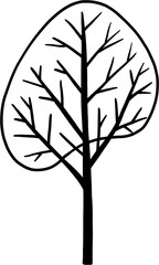 simplicity tree freehand drawing flat design.