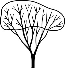 simplicity tree freehand drawing flat design.