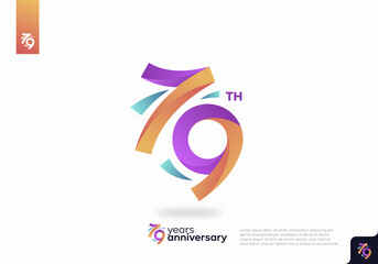 79 Year Anniversary Icon Vector Template Design Illustration