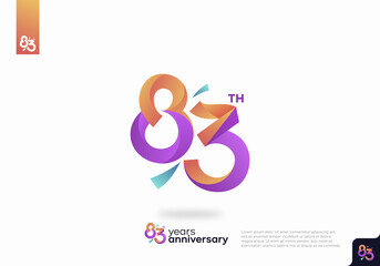 83 Year Anniversary Icon Vector Template Design Illustration