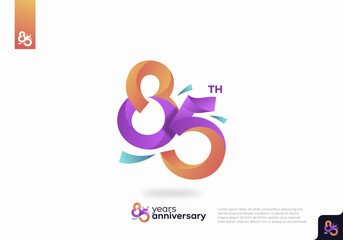 85 Year Anniversary Icon Vector Template Design Illustration
