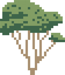 simplicity tree freehand pixel flat design