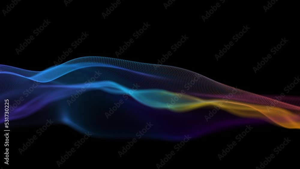 Canvas Prints sound wave technology background. colorful wave neon futuristic data tech seamless animation.
