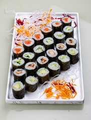 Set of simple sushi maki. Isolated on a white background