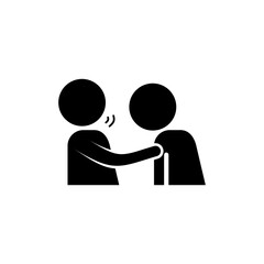 Social bullying icon. Harassment, social abuse and violence. Isolated vector element. Outline pictogram for web page, mobile app, promo