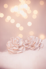 xmas background decoration infront of bokeh