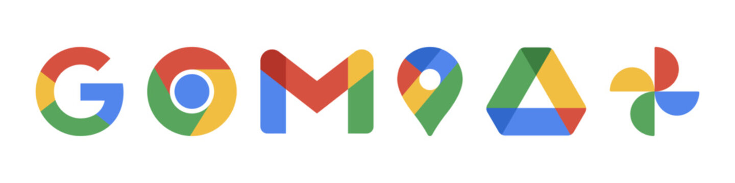Google icon set. different programs logo