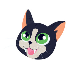Isolated cute colored cat avatar Vector