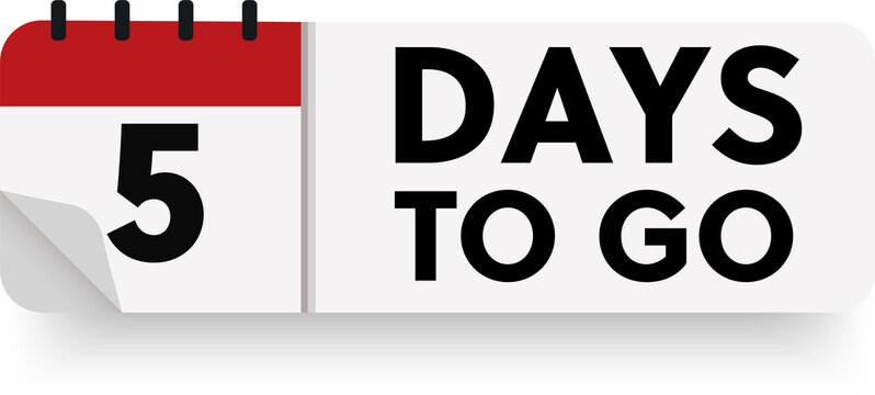 5 days to go in modern style. Special offer badge. Web design. Sale tag