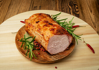 Baked Pork Tenderloin Cut, Sliced Ham, Meat Fillet