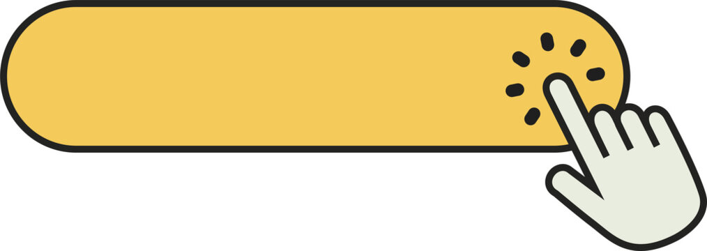 Click here button with hand clicking icon
