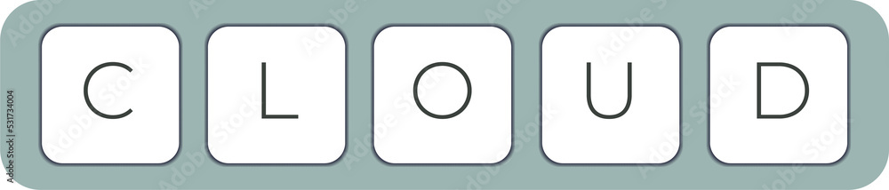 Aufkleber Computer keyboard key with key cloud. Keyboard keys icon button
