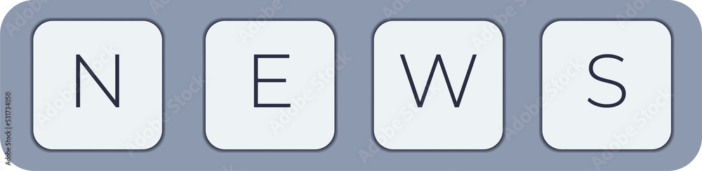 Poster Computer keyboard key with key news. Keyboard keys icon button
