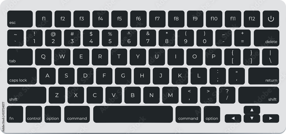 Aufkleber Contemporary light keyboard of computer. Top View Wireless Keyboard New Model With Aluminium Isolated With Clipping Path On White Background