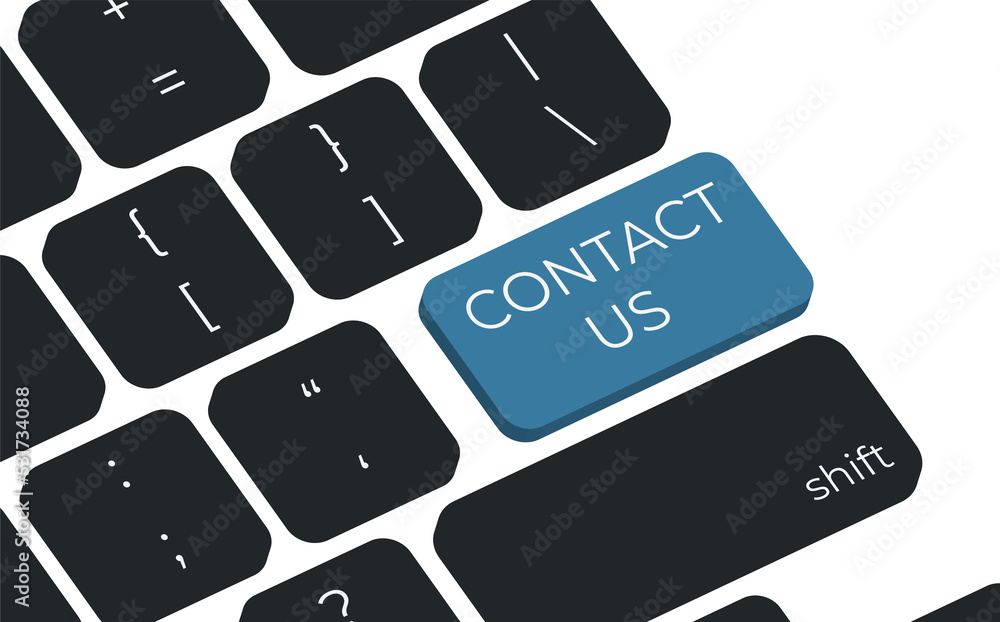 Leinwandbilder contact us button on keyboard keys vector