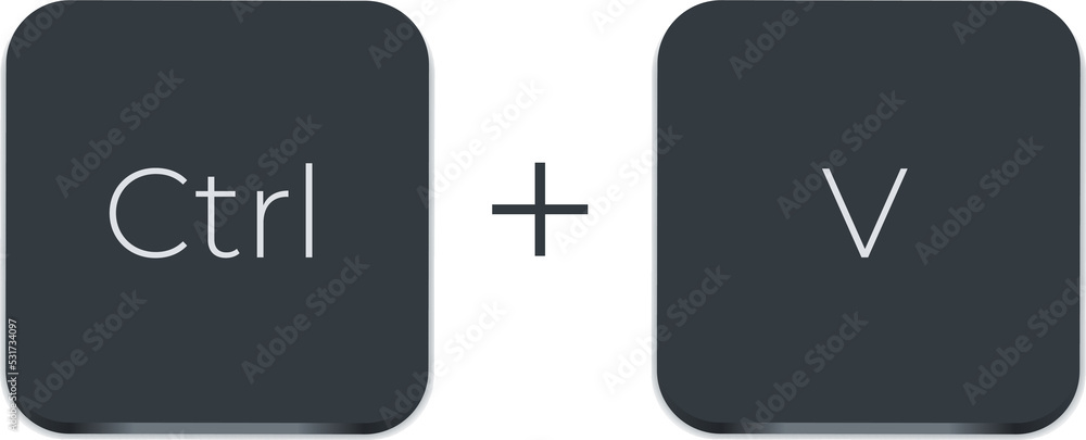 Aufkleber ctrl c and ctrl v keyboard buttons. copy and paste key shortcuts