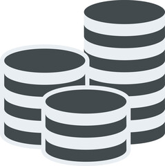 Coins stack vector illustration. Money stacked coins icon in flat style