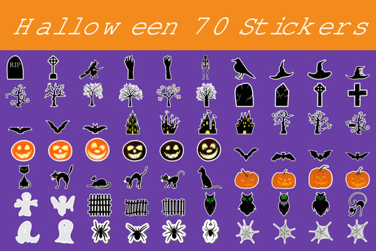 Halloween Sticker Elements Set