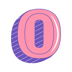 0, vintage number Zero, retro bold font, typeface. pop art stylized text. old school style letters, numbers, symbols.